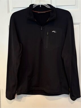 Men's KJUS Hydraulic 1/2 Half Zip Golf Pullover Shirt Black Size 50 Medium